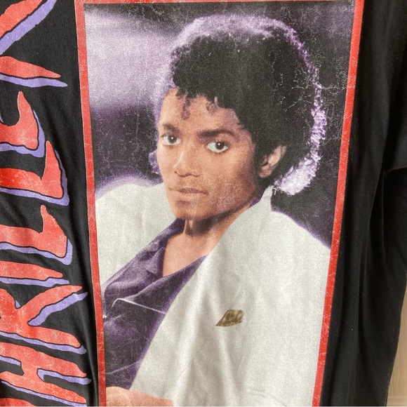 Michael Jackson Thriller Band Tee T Shirt Size M Black Red - Picture 2 of 7